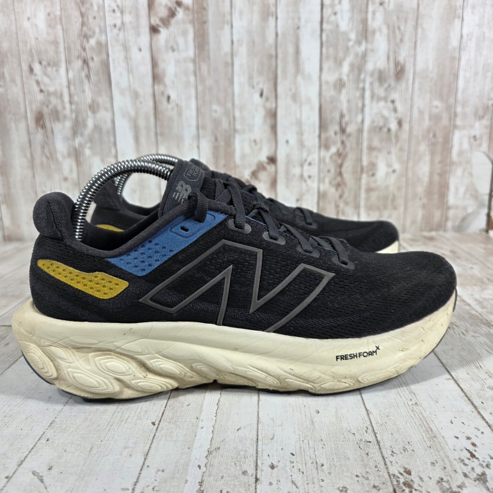 New Balance Fresh Foam X 1080 v13 Black Blue Gold Running Shoes Mens 8.5